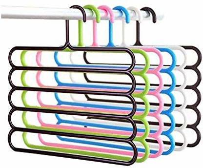 Nirgun Empex Plastic 5 Layer Multipurpose for Clothes Plastic Shirt Pack of 5 Hangers For Shirt  (Multicolor) at Rs. 242