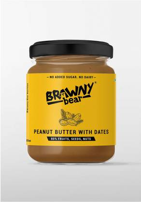 Brawny Bear Peanut Butter with Dates Spread (200g, India's first date-based spread, No added sugar/ Vegan)