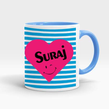 Gifts Zone - Suraj Name Printed Inner Blue, Best Gifts for Birthday/Anniversary-MGZ-175 Ceramic Coffee Mug