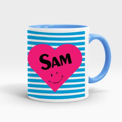 Gifts Zone - Sam Name Printed Inner Blue, Best Gifts for Birthday/Anniversary-MGZ-112 Ceramic Coffee Mug