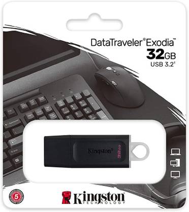 KINGSTON 32 GB USB 3.2 32 GB Pen Drive Compatible with Laptop, Desktop Computer, Television, Audio Player USB 3.1 Plastic Case