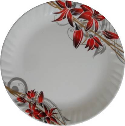 S. R. INDUSTRIES Round Floral Print Plate (Design No. 210) Dinner Plate