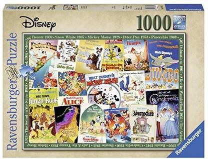 RAVENSBURGER 19874 Disney Vintage Movie Posters 1000 Piece Puzzle for Adults, Every Piece is Unique, Softclick Technology Means Piece