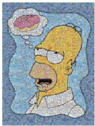Buffalo Games Simpsons Photomosaic Homer with Donut Jigsaw Puzzle 1000pc