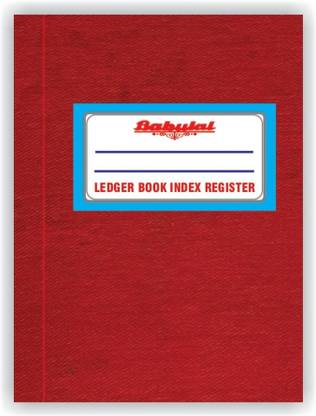 Babulal Red Canvas 3 Column Book with ABC Index 90pgs Book Index 1-Part Ledger Book