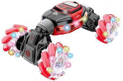 JSN Rechargeable 4WD Gesture Controlled 360°Twisting Traverse Off-Road All-Terrain Vehicle with Lights & Music