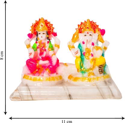 Vaah Laxmi ji idol, Ganesh Ji Idol, Lakshmi Ganesha Murti, Ganpati Maharaj Statue Pooja & Gift Decorative Showpiece  -  8 cm