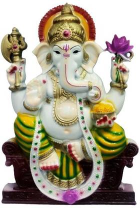 Nextar Ganesha plastic Big Size Sataue 21' x 2' x 24' inches Decorative Showpiece  -  53.5 cm