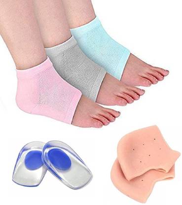 RUDRESHWAR Silicone Gel Heel Pad Socks, Gel Protector Insole Cups, Moisturizing Gel Socks Insole