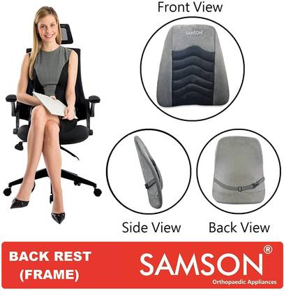 SAMSON Orthopedically Designed Lumbar Support Cushion with High Density Foam (Type:Frame) Back and Spine Protector