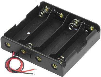 Diycart 18650 Button Top Quad Battery holder with Wire Leads for lithium battery(4X 18650 In Series 16.8v) Electronic Components Electronic Hobby Kit