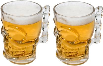 RUDRAshoppy New Design Glass Beer (500 ml, Pack of 2) Glass Beer Mug