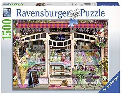 RAVENSBURGER 16221 Ice Cream Shop 1500 Piece Puzzle for Adults, Every Piece is Unique, Softclick Technology Means Pieces Fit Together