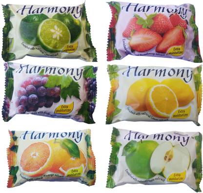 Harmony फ्रूटी सोप लाइम, लेमन, ऑरेंज, स्ट्रॉबेरी, एप्पल, ग्रेप एक्सट्रैक्ट