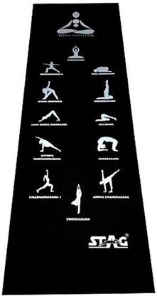 STAG Yoga Mantra ASANA Black, Silver 6 mm Yoga Mat