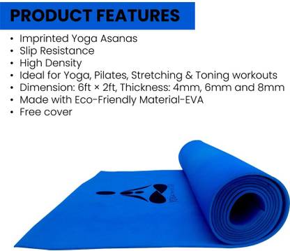 STAG YOGA MANTRA ASANA EXTRA LARGE (XL) Blue 6 mm Yoga Mat