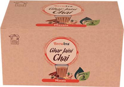 BREWERA Indian Masala Black Tea for Traditional Ghar Jaisi Chai Masala Tea Box
