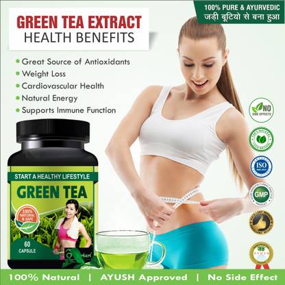 Floarkart Green Tea Herbal Supplement For Helps To burn Your Fat 100 % Ayurvedic