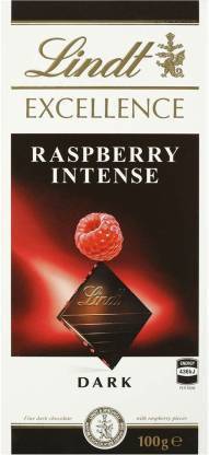 LINDT Excellence Raspberry Intense Chocolate Bar, 100 g Bars