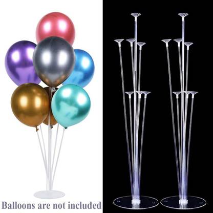 AMFIN Transparent Balloons Stand Kit 2 Set of Clear Table Desktop Balloon Stick Holder with 7 Balloon Sticks Balloon Stand for Decoration Balloon Stand for Birthday Party Balloon Arch Stand for Decoration kit
