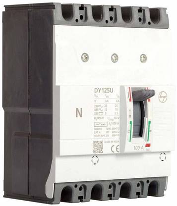 L&T 80 Amps 4 Pole MCCB 10 kA DY 125U Model (AC : 415V ; DC 250V) with Spreader EM90984OOJO MCB