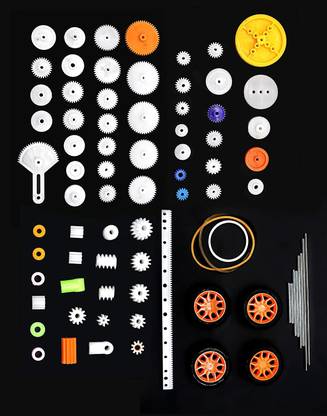 Electronic Spices 78 PCS Plastic Gear Set Rack Pulley Belt Worm Single Double Gears DIY Car Robot Electronic Components Electronic Hobby Kit