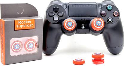 TMG Captan America Theme Analog Controller Thumbgrips Rocker Supercap FPS Extenders Control-Joystick Cap Thumb Grips for PS4, (Play Station 4) Red. गेमिंग एक्सेसरी किट