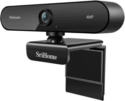 Srihome SH002 4MP Web camera 110° Wide-Angle Built-in Noise Cancelling Microphone Plug and Play Live Streaming Video Conference webcam for PC/Laptop/Android TV Box/Android TV Security Camera