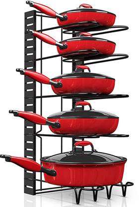 Axmon Utensil Kitchen Rack Iron [ HEAVY DUTY ] Pan Pot Organizer [ SOLID AND STURDY ]
