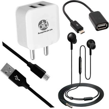 OTD Wall Charger Accessory Combo for Lenovo K6 Power, Lenovo K8 Note, Lenovo K8 Plus, Lenovo K9 Note