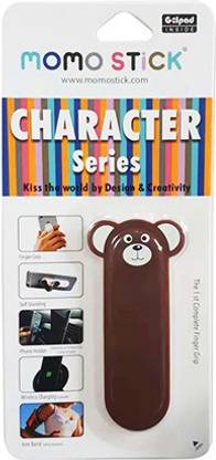 Momo Stick Stand and Finger Grip for Smartphones Teddy Character Series Mobile Holder