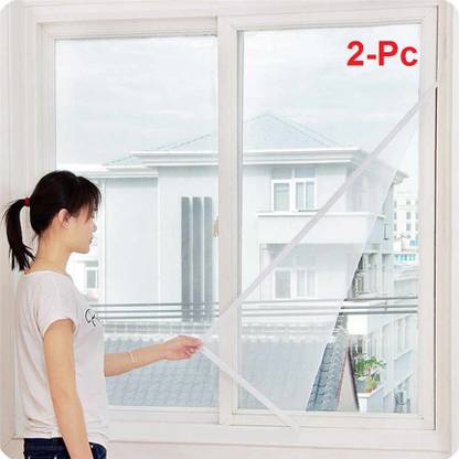KANAHIYA TRADERS Nylon Adults Washable Mosquito Net Insect Mesh with Velcro Tape 4/5ft(120/150cm) 47/59in(White Color) (2 Packs)Insect Repellent Insect Fly Bug Mesh Screen- Velcro Model Mosquito Net