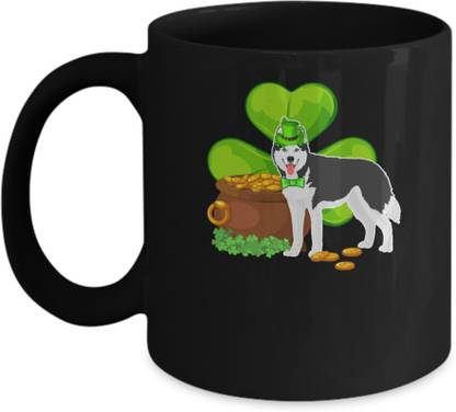 Sky Dot Husky St Patrick's Day Irish Dog Lover Funny Gifts Coffee Ceramic Coffee Mug