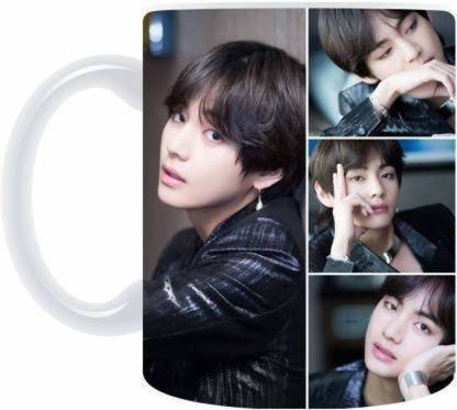 PASHUPATASTRA  BTS S Army Best Gift for BTS Lovers with Glossy Printed Ceramic Coffee - White, (350ml) सिरेमिक मग