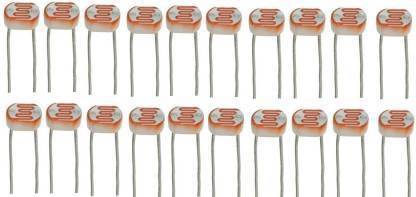 jivith 20 X LDR Photocell Sensor LIGHT DEPENDENT RESISTOR for Projects Fixed Resistor (1000 -0.1) Fixed Resistor