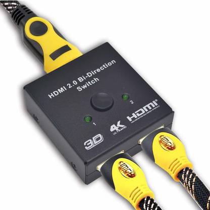 Tobo HDMI Switch 4K Splitter, 2 Ports 2x1 or 1x2 HDMI Bi-Directional Switcher  Media Streaming Device