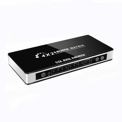 Tobo HDMI Matrix 4X2 4K @ 30 UHD Switcher Splitter 4 in 2 Out Audio Extractor Media Streaming Device