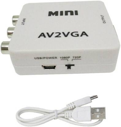 TERABYTE Video Converter Box AV RCA CVBS to VGA Video HDTV Adapter-f Media Streaming Device