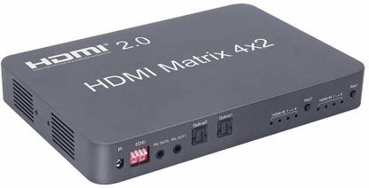 Tobo HDMI Matrix Switch 4x2, 4K HDMI Matrix Switcher Splitter 4 in 2 Out Box Media Streaming Device