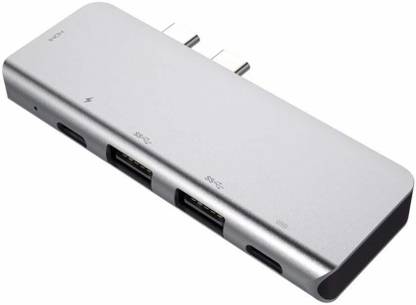 Tobo 5-in-1 Dual USB-C Hub with Thunderbolt 3 Port (40Gbs) 5K@60Hz, 4K USB-C to HDMI, PD Charging Port, 2 USB 3.0 Ports(TYPE-C-5-IN-1) USB Adapter