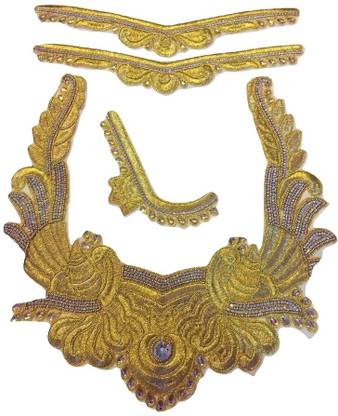 XLDreams Unique Gold color Designer Patch for Blouse back neck for Wedding/Festival/Party