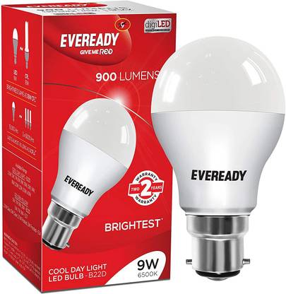 EVEREADY 9 W Basic Round Plug & Play LED Bulb