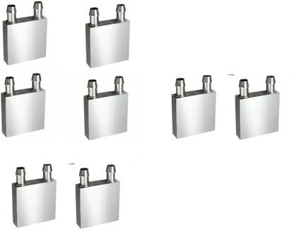 HARI IMPEX Primary Aluminium Alloy Water Cooling Block 40x40 mm for Liquid Cooler Heat Sink System Silver U for PC Laptop CPU (pack of 8) Educational Electronic Hobby Kit