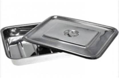 Putex Instrument Tray With Lid 8" * 6" (Pack Of 1) Reusable Medical Tray