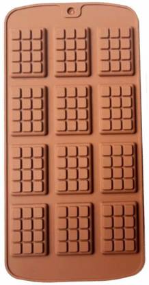 Cake Bake Mold Mini Chocolate Mold Silicone Mold Fondant Molds DIY 3D Candy Bar Mould Cake Decoration Tools Kitchen Baking Accessories Ideal for Chocolate and Cake Decoration (1 Piece) Silicone Chocolate Mould 12