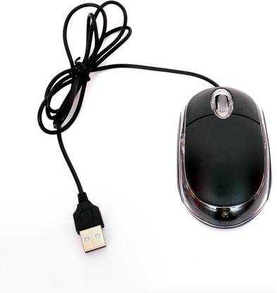 Hs Wired Mouse, Silent Buttons, 1000 DPI Optical Ultra Slim Style Wired Mouse Ambidextrous PC/Mac/Laptop – Black Wired Ambidextrous Optical Mouse