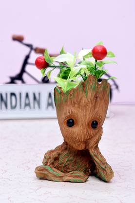 Antique N Groot Planter Flower Pot/Pen Stand for Office Table/Reception Plant Container Set