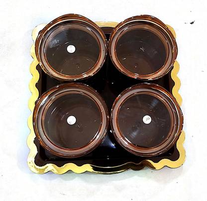 PALAK PRODUCT (Simba4) Multipurpose Dry Fruits / Masala Air-Tight Container 4 Jars With Tray Container Serving Set