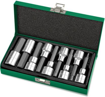Toptul 9PCS 1/2"DR. Long Hex Bit Socket Set Socket Set