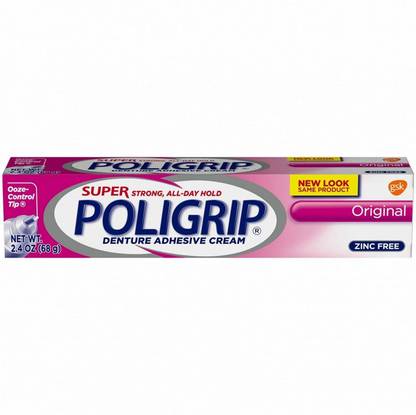 Poligrip Super Original Formula Zinc Free Denture Adhesive Cream, 2.4 oz imported Toothpaste